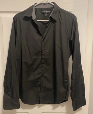 NUEVO CON ETIQUETAS Beverly Hills Polo Club Hombre Camisa Negra Abotonada Talla Pequeña Foto 1 de 4