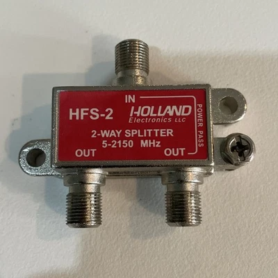 Holland HFS-2 2-Way Coax Splitter Dish Network Approved Hopper & Joey - New - Image 1 of 2