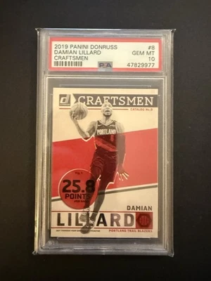 2019-20 Panini Donruss Craftsmen Damian Lillard #8 PSA 10 GEM ESTADO PERFEITO Classificado  - Imagem 1 de 2