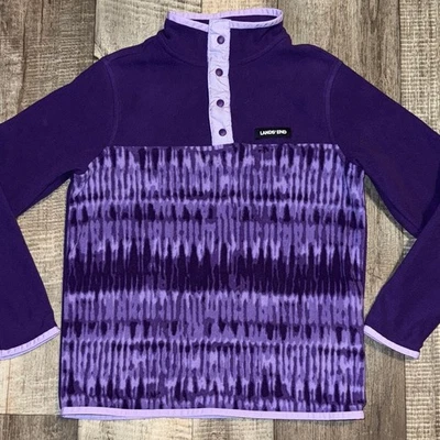 Pullover polar Lands' End Kids estampado púrpura - talla M-10/12 Foto 1 de 4