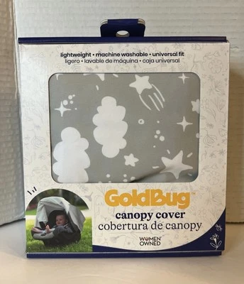 Cubierta de dosel Gold Bug ligera ajuste universal para asiento de coche gris/blanco Foto 1 de 4