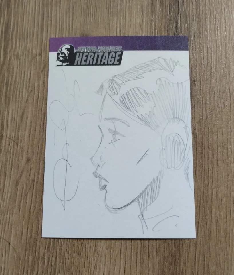 Topps Star Wars Heritage Artist Sketch Card Princess Leia John McCrea - Image 1 of 1