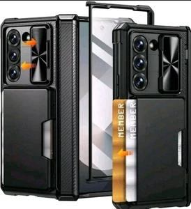 Galaxy Z Fold 6 Hülle mit Kartenfach Wallet & Slide Kamera Cover & Display - Bild 1 von 11