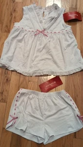 2 pc American Girl Matching Rebecca Pajamas -Size M(10/12)- Lace & Pink Trim NEW - Picture 1 of 7