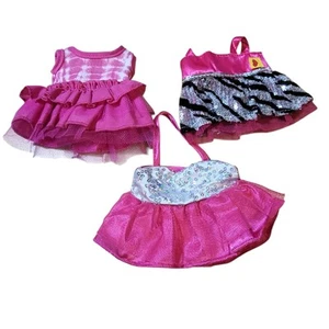 Costruisci un orso Smallfrys Buddies lotto di 3 abiti, volant paillettes tulle rosa - Foto 1 di 10