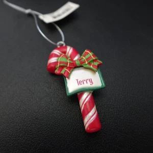 Terry Personalizado Adorno de Navidad Bastón de Caramelo Nombre Kidcore Retro Y2K Regalo - Imagen 1 de 6