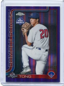 2025 Topps Pro Debut Jonah Tong Purple Chrome Refractor #51/125 - Rumble Ponies - Bild 1 von 2