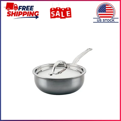 Sartén para platillo de acero inoxidable de titanio Hestan NanoBond, 2 cuartos de galón - Almacén de Estados Unidos Foto 1 de 3