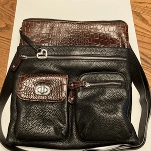 Brighton Women’s Black /Crocodile Print - Picture 1 of 5