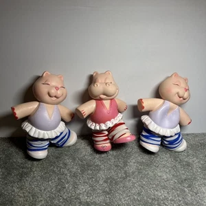 Lot Of 3 Vintage 1987 Giftique Cosrich Inc Cat Hippo Ballet Dancers Leg Warmers - Picture 1 of 14