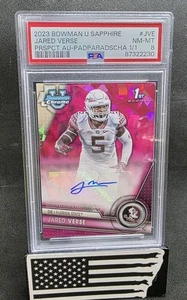 Jared Verse 2023 Bowman 1st U Sapphire Auto Prspct AU-Padparadscha 1/1 🔥 Rams - Picture 1 of 3