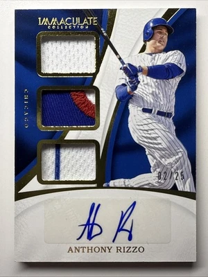 ANTHONY RIZZO 2017 IMPECABLE 6 COLORES JUEGO USADO JERSEY PARCHE AUTÓGRAFO/25 Foto 1 de 4