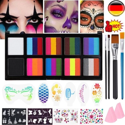 Face Paint Kids Make Up Set, UV Body Painting Colours Ideal Water Based NEW - Image 1 of 4