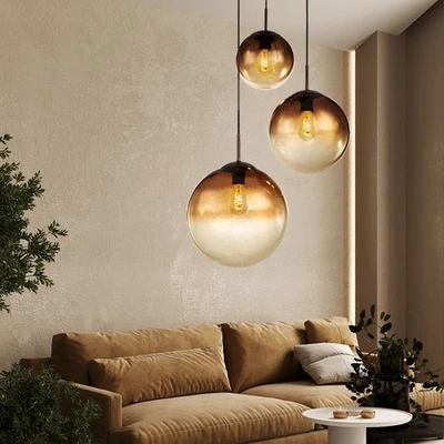 LED Soffitto Appesa Lampada Filamento Vetro Sfera Faretto Ess Camera Luce Amber - Immagine 1 di 4