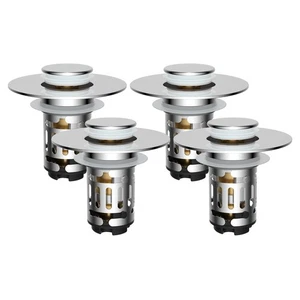 Universal Bathroom Sink Stopper Drain Filter Wash Basin Core Bounce Pop Up Plug - Picture 1 of 10