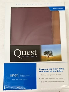 NIV Quest Study Bible 2003 Burgundy/Tan Italian Duotone Text 1984 - Bild 1 von 9