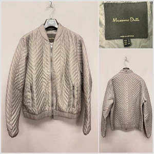 MASSIMO DUTTI Men's Grey Quilted Bomber Jacket Small - Picture 1 of 12