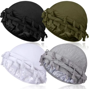 4 Pieces Satin Lined Turban Silky Head Wraps for Men, Halo Turban Head Scarf ... - Picture 1 of 7