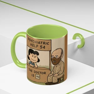  Psychiatric Help 5 Cents Coffee Mug Lucy Hannibal Lecter Cup Peanuts Snoopy New - Picture 1 of 79