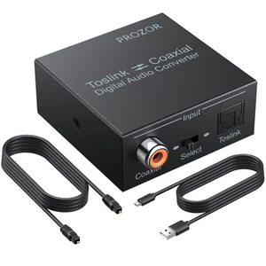 Convertidor de audio digital bidireccional PROZOR 192 KHz - Convertidor óptico a coaxial - Imagen 1 de 4