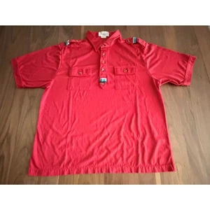 Vintage 70’s Herren XL Red Button Polo Shirt Harbor Town - Bild 1 von 5