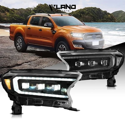 Faros LED VLAND para Ford Ranger 2015-2020 luces delanteras reflectoras transparentes Foto 1 de 4