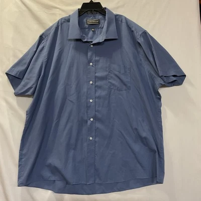 David Taylor Azul Abotonado Manga Corta Hombre Talla 20’s Foto 1 de 4