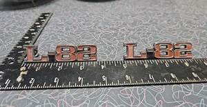 1973 - 1979 Corvette C3 Hood "L-82" Emblems Badge OEM #367685, PAIR SET ORIGINAL - Picture 1 of 13