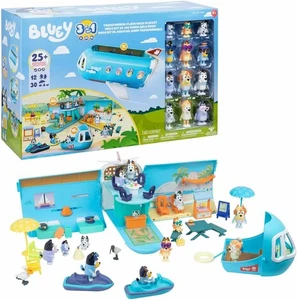 Bluey 3-in-1 Transforming Flugzeug Plane Mega Spielset mit 12 Figuren & Sounds - Bild 1 von 8