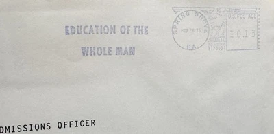 US 1976 Church Thematic Meter Cover(58) +Education of Whole Man +St Francis Prep - Image 1 of 3
