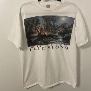 Vintage Jerzees weißes T-Shirt Wildlife Illusions 1993 Rusty Rust 100% Baumwolle - Bild 1 von 20