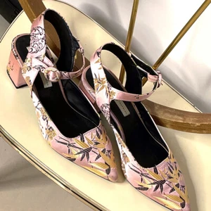 Sandalias Zara Rosa Satén con Tacones Bloque Chinoiserie Chinoiserie - Imagen 1 de 11