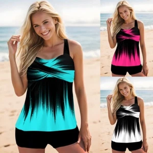 New Women Tankini Swimdress Swimsuit Beachwear Push Up Swimwear Plus Size - Picture 1 of 22