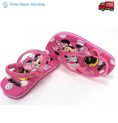 NUEVO CON ETIQUETAS SANDALIA CHANCLA DISNEY MINNIE MOUSE CORREA NIÑA ROSA BLANCO LUNARES Foto 1 de 4