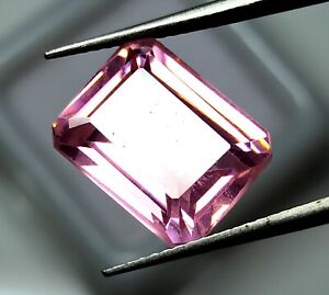 Pink Zircon 5.15Ct 8x10mm Emerald Faceted VVS AAAAA Loose Gemstone