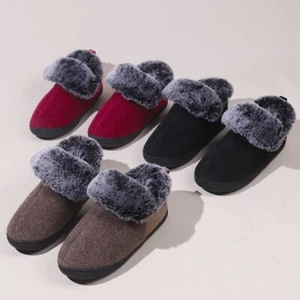 Damen Herren Hausschuhe Pantoffel Winter Baumwoll Plüsch Warm Leicht - Picture 1 of 14