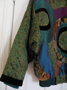 Gallery Brand Excellent Quilted Embroidered Styling Colorful Down Jacket SZ L - Picture 1 of 12