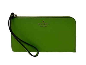 Kate Spade Lucy Medium L-Zip Saffiano Leather Wristlet Turtle Green KD546 $139 - Picture 1 of 5
