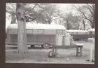 Real Photo Vintage Camper Camping Trash Cans Campsite Postcard Copy