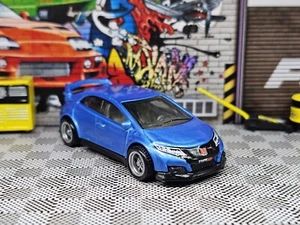 🔥 Custom Hot Wheels Honda 2016 Civic Type R Speed Graphics Real Riders Blue JDM - Picture 1 of 7