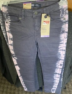 Levis Denim Legging Girls 8 Regular Graystone Mellow Mauve Side Dye Stretch NWT - Picture 1 of 3