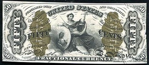 FR. 1358 50 FIFTY CENTS THIRD ISSUE “JUSTICE” FRACTIONAL CURRENCY UNCIRCULATED - Picture 1 of 2