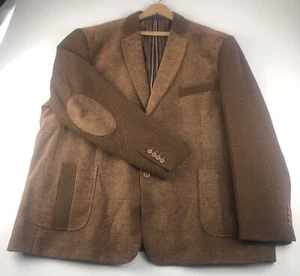 Giacca Blazer Blu Martini Uomo 4XL Marrone Academia Preppy Toppe Gomito - Foto 1 di 10