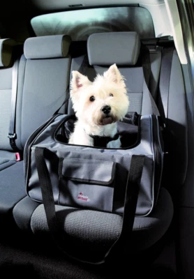 Trixie Dog Cat Car Seat & Carrier 44 x 30 x 38 cm, Black/ Grey Anti-Slip 13239 - Image 1 of 2