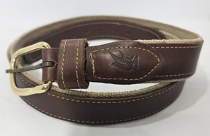 Ledergürtel Herren Größe 32 Braun Leder Messingschnalle Hergestellt in den USA Fisch Logo? - Bild 1 von 11