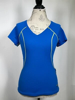 Camisa FILA Sport Ajustada Protección UV Absorbente Cuello en V Azul Para Mujer PEQUEÑA Foto 1 de 4