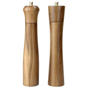 10 inches Wooden salt and pepper grinder set, Acacia wood handicrafts mills s... - Picture 1 of 8