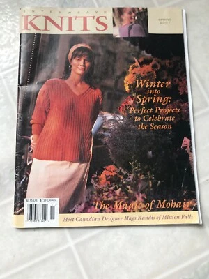 INTERWEAVE KNITS Spring 2001 Latvian Socks Lace Peignoir Bolero Sweater Hat - Image 1 of 3