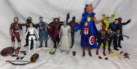Marvel Legends MCU Figure Lot What If Watcher Baf Spider-man Custom Gorr Loki Cover