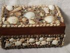Vintage Seashell Memory Box Trinket Box Folk Art Boho Accent Piece Artdeco Feet